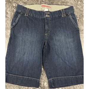 Gap Womens Trouser Style Bermuda Denim‎ Shorts Mid Rise Dark Wash Size 10